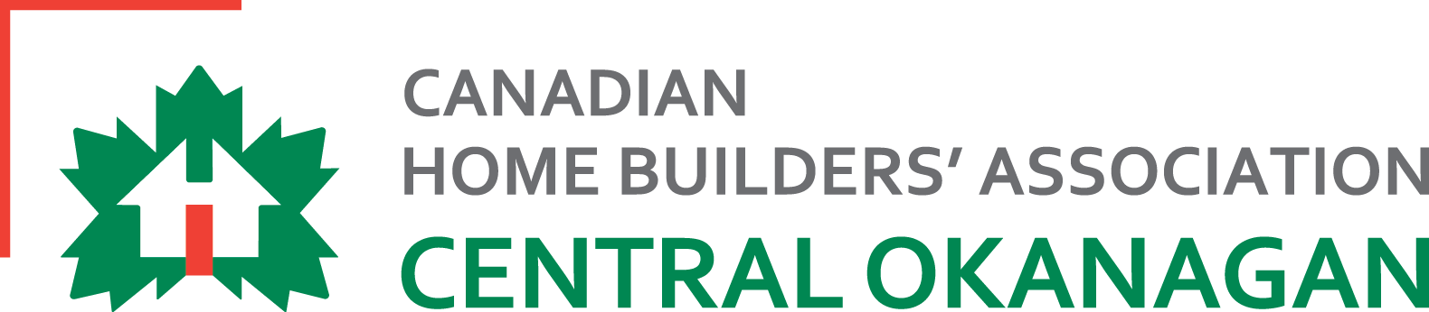 Canadian Home Builders Association Central Okanagan logo in red, green, and grey