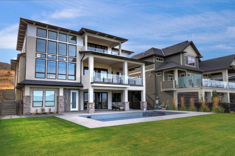 Exterior view of a luxury custom home built smart home by Stark Homes